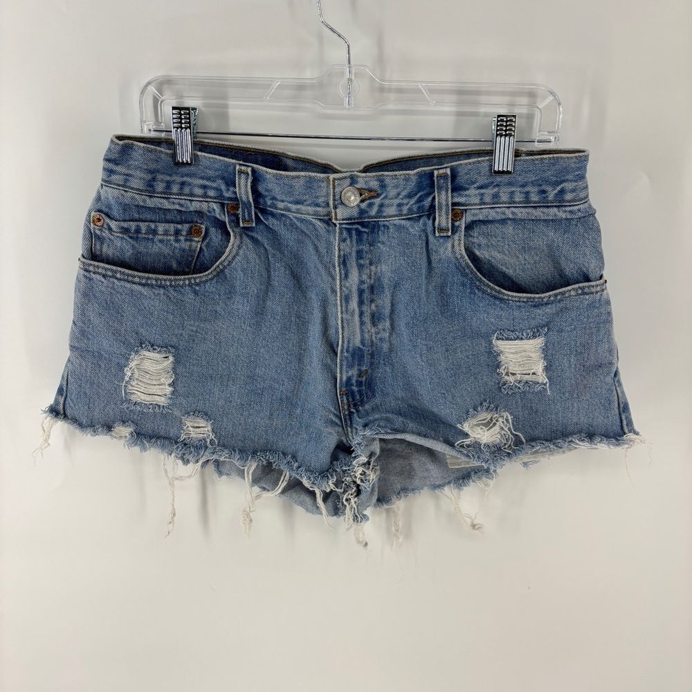 Levi's Blue Jean Shorts Distressed Cut-Off Style